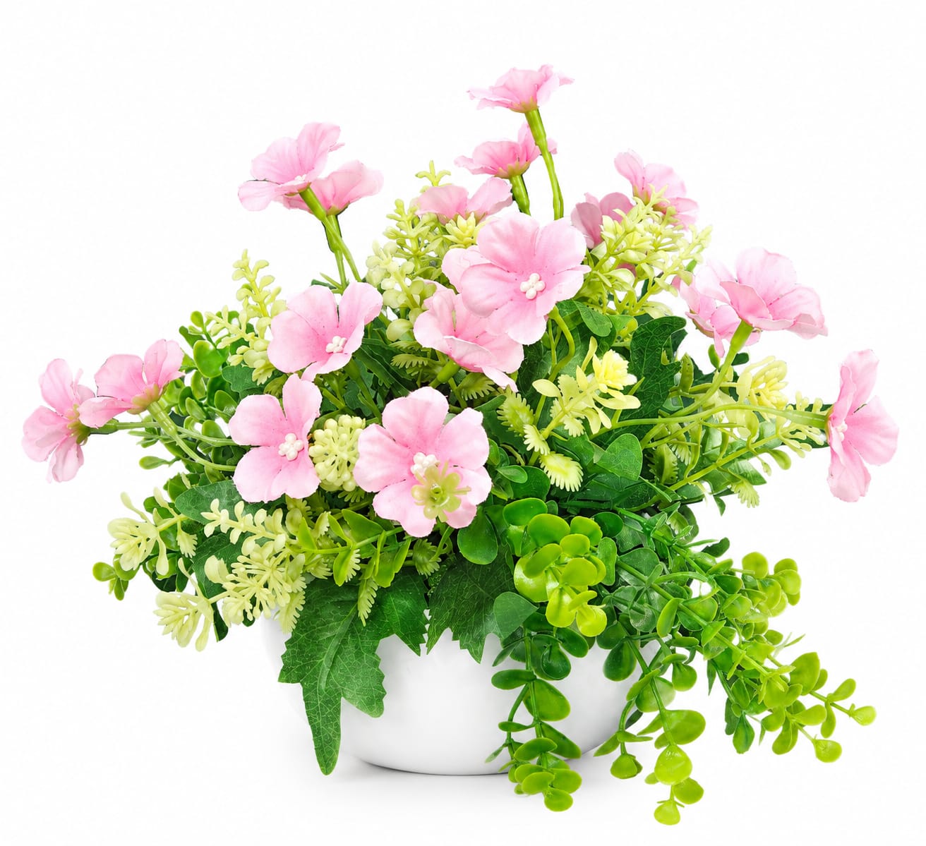 Pink Blossom Arrangement in Ceramics Planter